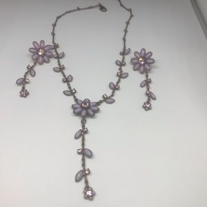 Purple necklace and earring set